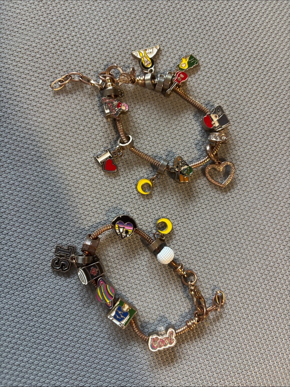 Lot of 2 Taylor Swift Charm Bracelet Set with Colorful Enamel Charms